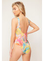 Trendyol Abstract Patterned Low-cut Back Regular Swimsuit