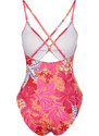 Trendyol Floral Patterned V-Neck Cut Out/Window Regular Swimsuit