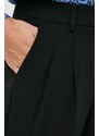 Kalhoty MICHAEL Michael Kors dámské, černá barva, jednoduché, medium waist
