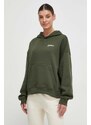 Mikina New Balance WT33531KOU dámská, zelená barva, s kapucí, hladká