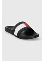 Pantofle Tommy Hilfiger RUBBER TH FLAG POOL SLIDE pánské, tmavomodrá barva, FM0FM04236