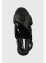 Kožené sandály Karl Lagerfeld IKON HEEL černá barva, KL39024