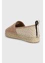 Semišové espadrilky BOSS Madeira béžová barva, na platformě, 50516701