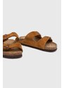 Semišové pantofle Birkenstock Arizona dámské, hnědá barva, 1027162