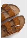 Semišové pantofle Birkenstock Arizona dámské, hnědá barva, 1027162