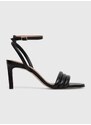Kožené sandály BOSS Janet černá barva, 50516304