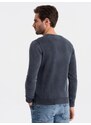 Ombre Clothing Pánský svetr s výstřihem do V v granátové barvě V2 SWOS-0108