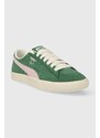 Semišové sneakers boty Puma Clyde OG zelená barva, 391962