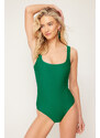 Trendyol Green Square Neck Regular Swimsuit