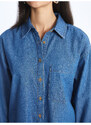 LC Waikiki Women's Straight Long Sleeve Oversized Jean Shirt