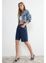 Trendyol Blue High Waist Denim Shorts & Bermuda