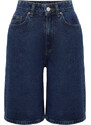 Trendyol Blue High Waist Denim Shorts & Bermuda