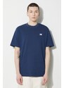 Bavlněné tričko New Balance Small Logo tmavomodrá barva, s aplikací, MT41509NNY