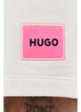 Bavlněné šortky HUGO béžová barva