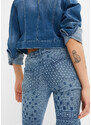 bonprix Zvonové džíny s různými vzory Modrá