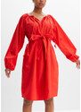 bonprix Halenkové šaty s mašlí Červená