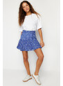 Trendyol Multicolored Floral Pattern Viscose Woven Shorts Skirt