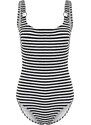 Trendyol Black-White Striped Square Collar Textured Regular Swimsuit with Accessories