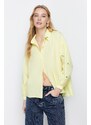 Trendyol Yellow Embroidered Cotton Woven Shirt