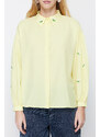 Trendyol Yellow Embroidered Cotton Woven Shirt