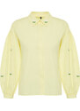 Trendyol Yellow Embroidered Cotton Woven Shirt