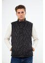 River Club Men's Water and Windproof High Neck Quilted Patterned Vest