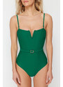 Trendyol Green Belted Strapless Regular Swimsuit