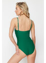 Trendyol Green Belted Strapless Regular Swimsuit