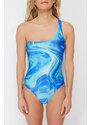 Trendyol Abstract Patterned Single Shoulder Regular Swimsuit