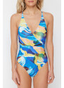 Trendyol Abstract Patterned Double Breasted Regular Swimsuit