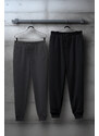 Trendyol Anthracite-Black Men's Basic Regular/Normal Fit Jogger 2-Pack Sweatpants