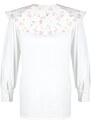 Trendyol Ecru Large Embroidered Baby Collar Cotton Woven Shirt