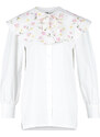 Trendyol Ecru Large Embroidered Baby Collar Cotton Woven Shirt