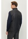 ALTINYILDIZ CLASSICS Men's Black Standard Fit Normal Cut Standing Collar Patterned Vest