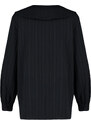 Trendyol Black Big Collar Crinkle Woven Shirt