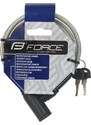 FORCE Zámek F ECO spirálový s držákem 120cm/8mm, čirý