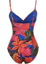 Trendyol Floral Patterned Double Breasted Tied Regular Swimsuit