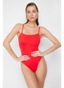 Trendyol Red Square Collar Regular Swimsuit