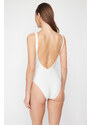 Trendyol Bridal Ecru Deep Decollete Cut Out/Windowed Regular Swimsuit