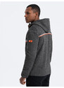 Ombre Men's sports jacket with adjustable hood and reflector - graphite