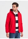Ombre Clothing Pánská bunda s fleecovým středem SOFTSHELL-red V6 OM-JANP-0137