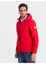 Ombre Clothing Pánská bunda s fleecovým středem SOFTSHELL-red V6 OM-JANP-0137