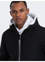 Ombre Men's SOFTSHELL jacket with fleece center - black