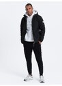 Ombre Men's SOFTSHELL jacket with fleece center - black