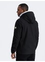 Ombre Men's SOFTSHELL jacket with fleece center - black