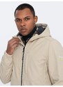 Ombre Clothing Pánská bunda SOFTSHELL s fleecovým středem - sand V4 OM-JANP-0137