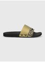 Pantofle EA7 Emporio Armani pánské, zlatá barva