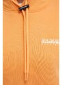 Bavlněná mikina Napapijri B-Faber dámská, oranžová barva, s kapucí, s potiskem, NP0A4HO1A641