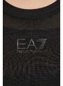 Tričko s dlouhým rukávem EA7 Emporio Armani černá barva