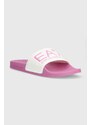 Pantofle EA7 Emporio Armani dámské, růžová barva